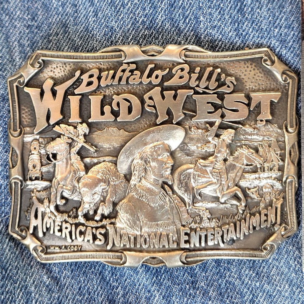Buffalo Bill's Wild West Belt Buckle Solid Brass ADM Award Design Medals Inc